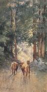 Percy Gray Cows in a Redwood Glade (mk42) oil painting picture wholesale